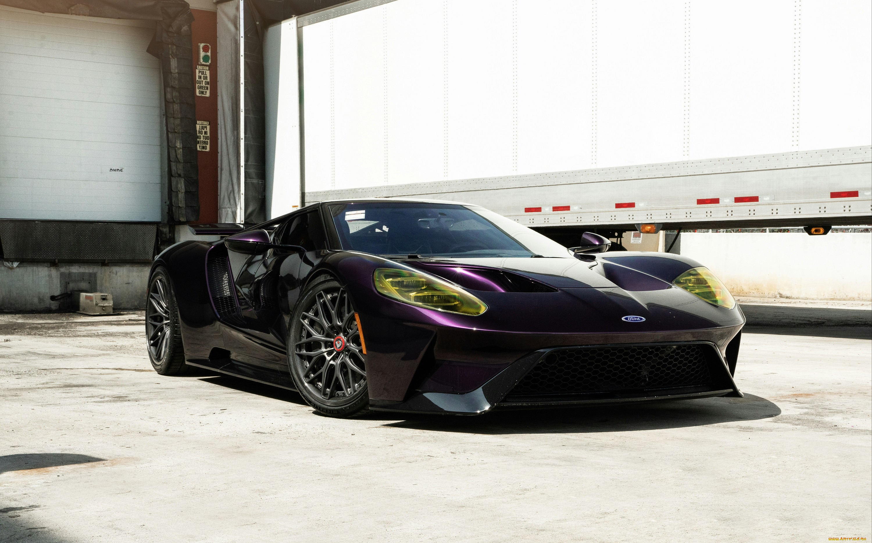 , ford, gt, purple, trailer, sportcar